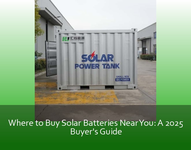 Where to Buy Solar Batteries Near You: A 2025 Buyer's Guide